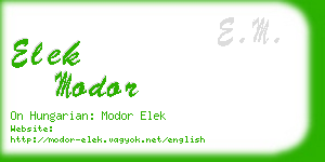 elek modor business card